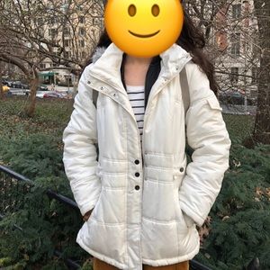 White winter puffer jacket